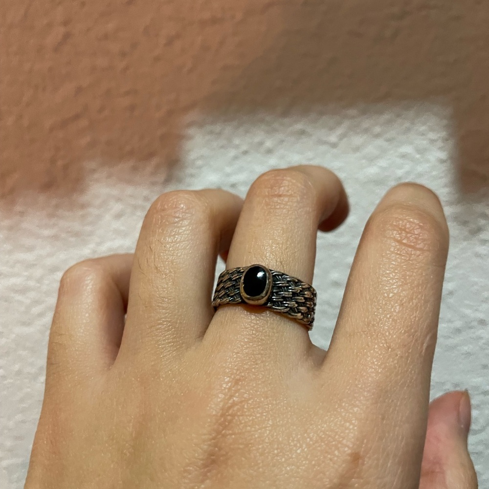 black onyx sterling silver ring